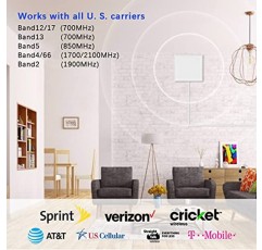 휴대폰 신호 부스터, 가정용 휴대폰 부스터, 모든 미국 통신사 지원 Verizon, AT&T 등, 신호 증폭기 리피터 강화 GSM 3G 4G LTE 및 5G 신호 최대 5,000제곱피트, FCC 승인 회색