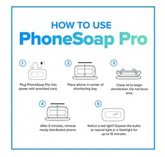 PhoneSoap Pro UV 스마트폰 소독제 및 범용 휴대폰 충전기 박스 | 특허를 받았으며 임상적으로 입증된 360도 UV-C 소독 | 모든 휴대폰 소독 및 충전(민트)