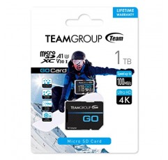 TEAMGROUP GO 카드 1TB x 2 팩 Micro SDXC UHS-I U3 V30 4K, GoPro 및 액션 카메라용 R/W 최대 100/90MB/s 야외, 스포츠, 4K 촬영용 고속 플래시 메모리 카드, Nintendo-Switch TGUSDX1TU364