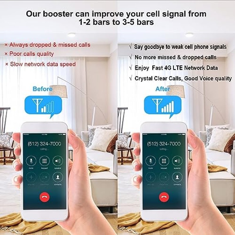 Verizon 휴대폰 신호 부스터 T 모바일 AT&T 모든 통신사용 신호 부스터 5G LTE 대역 13/12/17/5/4/2 휴대폰 부스터 ATT 휴대폰 신호 부스터 Verizon 휴대폰 확장 안테나 홈 5000sqft