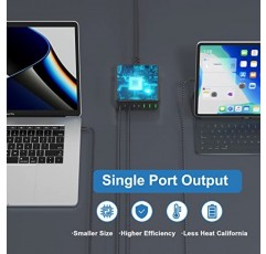 220W USB C 충전기, 8포트 데스크탑 USB C 충전 스테이션, MacBook Pro/Air,iPhone 14/13/Mini/Pro/13Pro Max/12 Samsung Galaxy Note와 호환되는 65W USB C 노트북 충전기