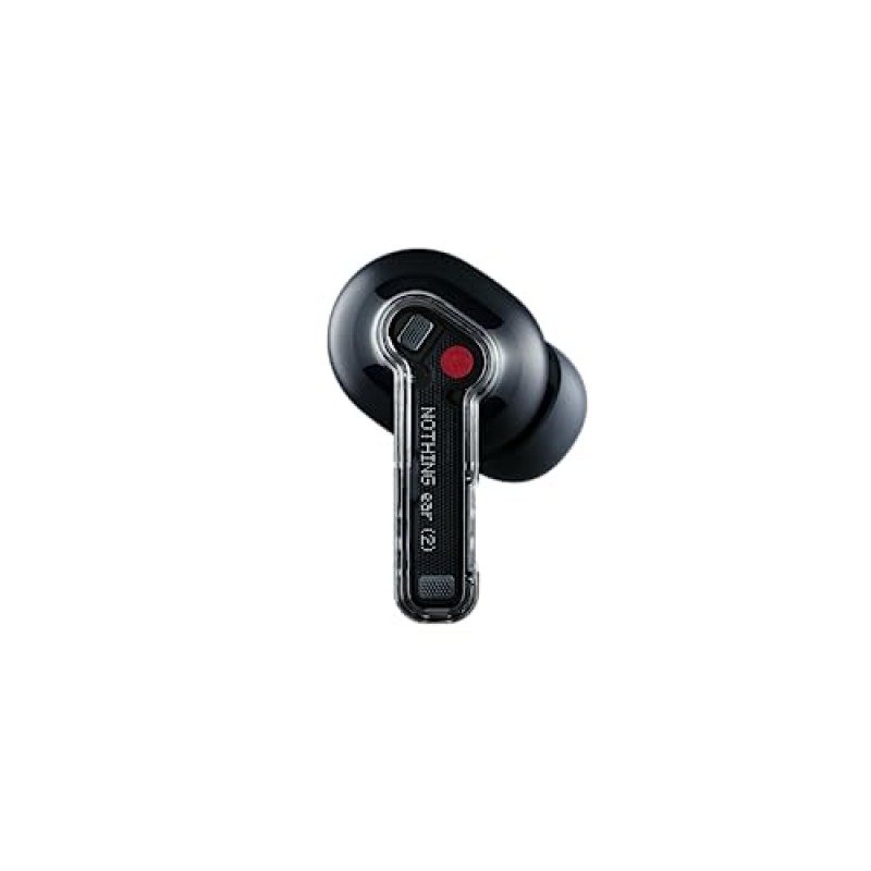 Nothing Ear 2 무선 이어버드 40db까지 능동형 소음 제거, 무선 충전 기능이 있는 Bluetooth 5.3 이어폰, iPhone 및 Android용 36시간 재생 IP54 방수 이어폰, 블랙