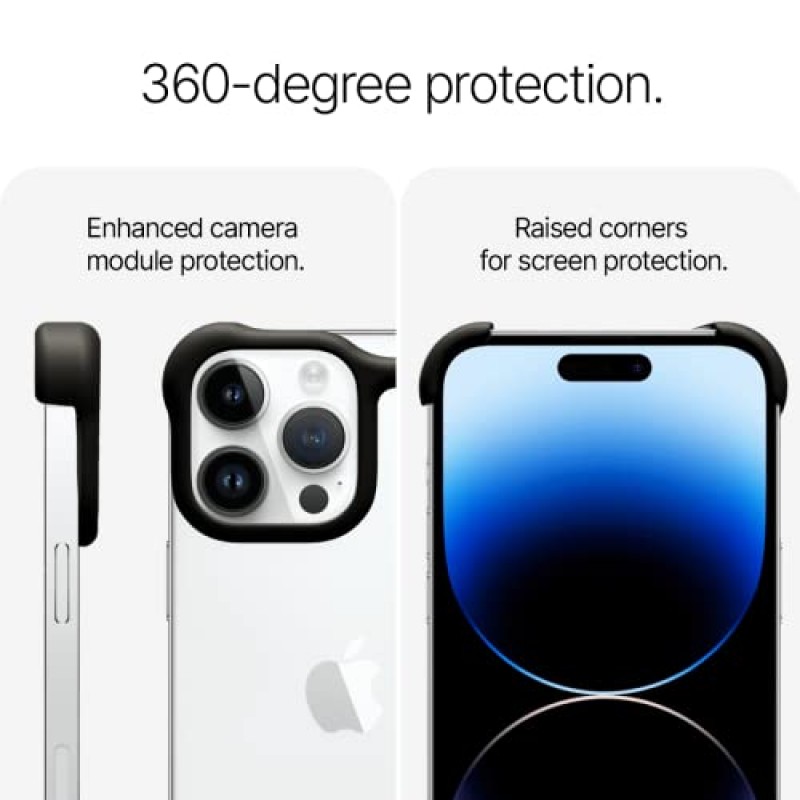 iPhone 14 Pro Max 휴대폰 케이스(2023)용으로 설계된 Arc Pulse, 미니멀리스트 보호 충격 흡수 항공우주 등급 알루미늄 쉘 + 엘라스토머 인레이 Easy Fit 6.7인치(알루미늄 매트 블랙)