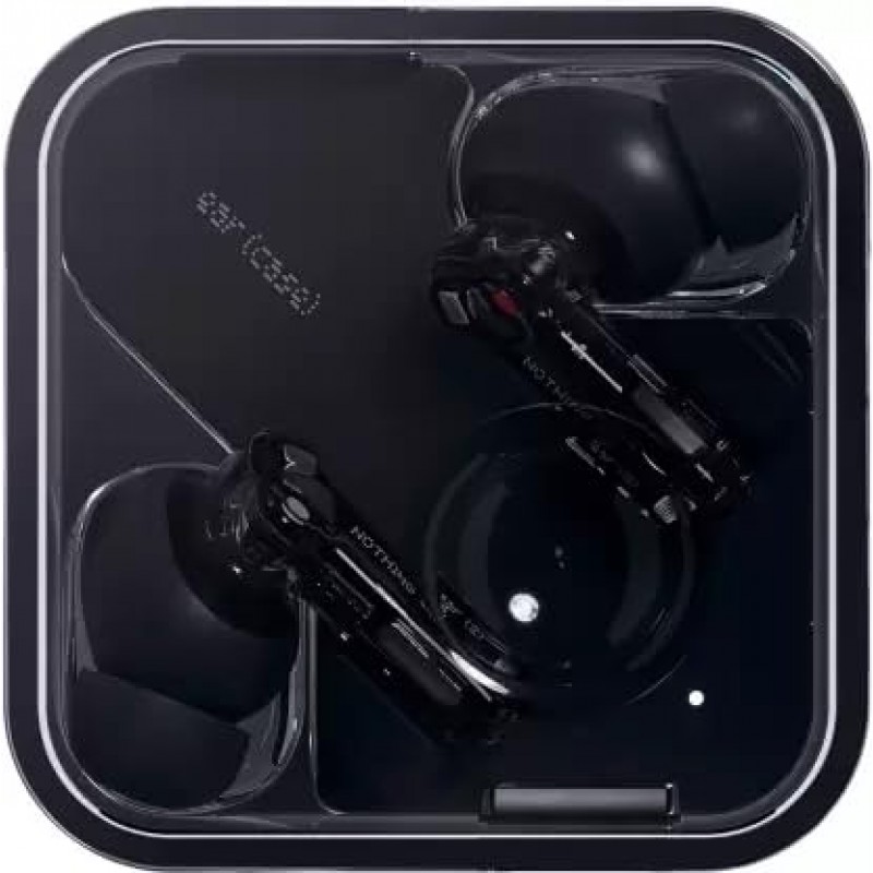 Nothing Ear 2 고해상도 무선 이어버드, 2023 듀얼 챔버 디자인의 새로운 소음 차단 헤드폰, iPhone, Android용 Bluetooth 이어버드, 4.5g 초경량, 36시간 재생 시간, 블랙