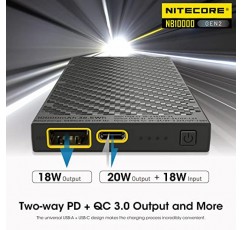 Nitecore NB10000 GEN2 휴대용 충전기 10000mAh 고속 충전 보조베터리 배터리 팩 휴대폰 태그용 듀얼 출력