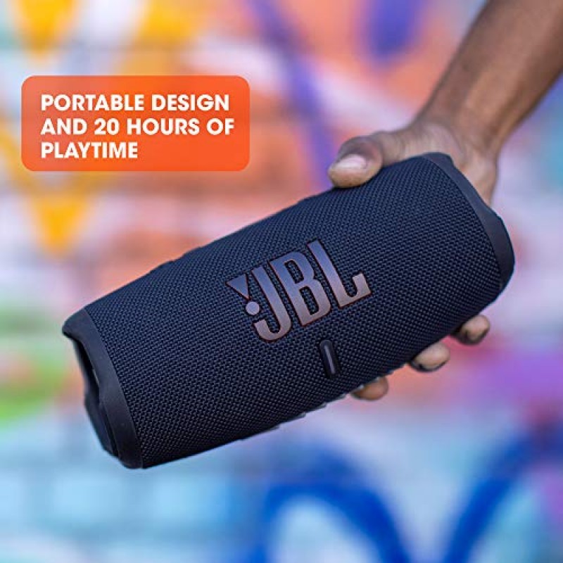 JBL Charge 5 IP67 방수 및 USB 충전 출력 기능을 갖춘 휴대용 무선 블루투스 스피커 - 블랙, 소형