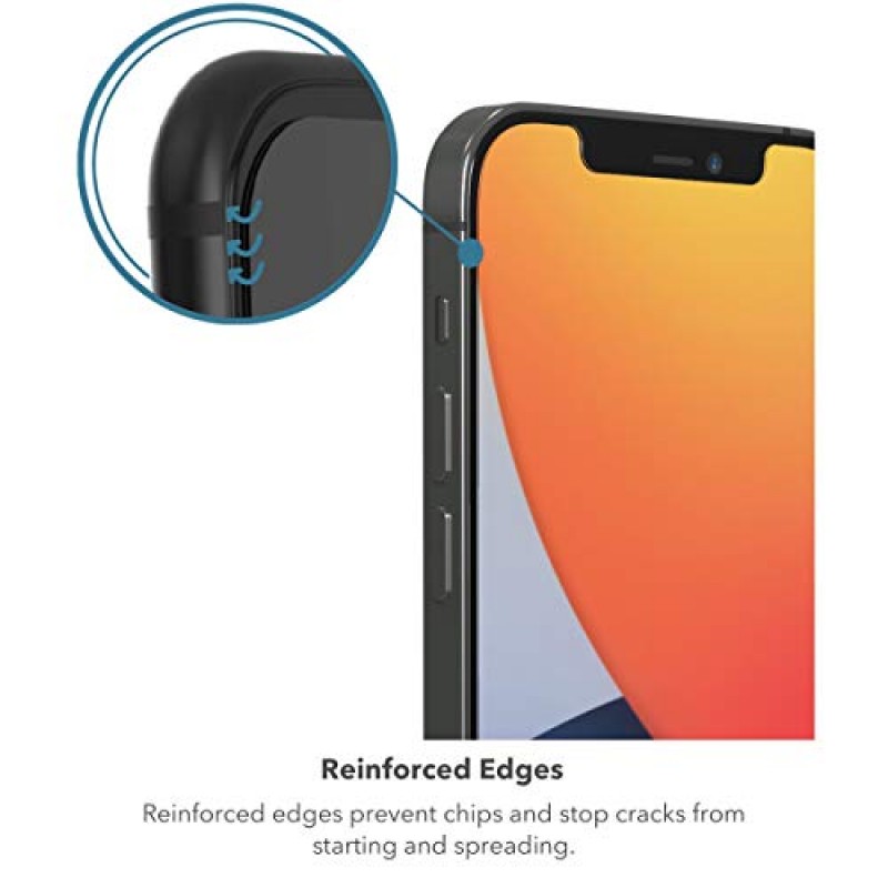 ZAGG InvisibleShield Glass Elite VisionGuard - iPhone 12 Pro, iPhone 12, iPhone 11, iPhone XR용 - 충격 보호, 긁힘 방지, 지문 방지, 투명(200106669)