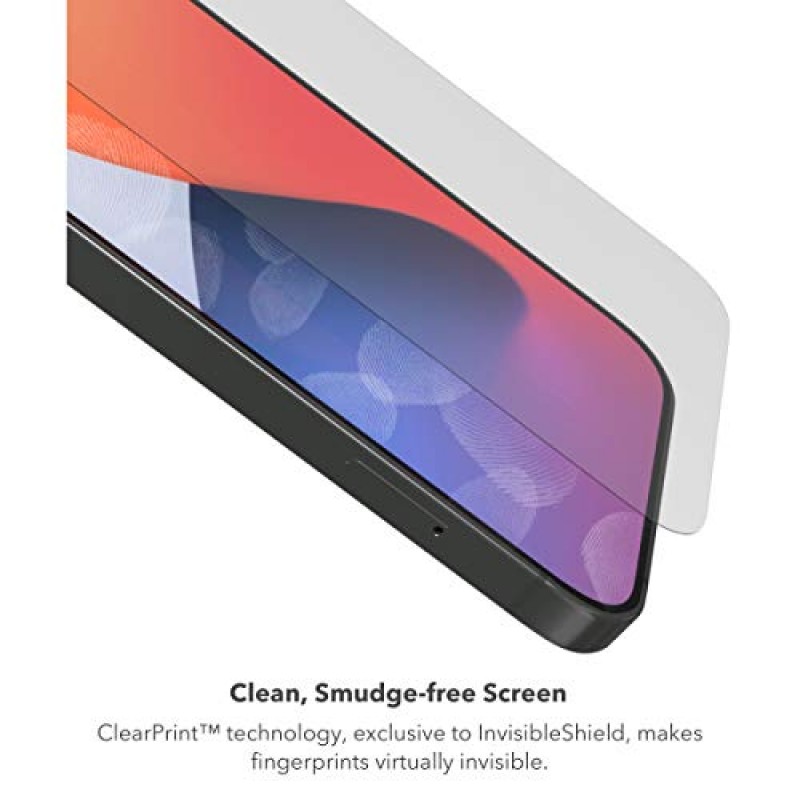 ZAGG InvisibleShield Glass Elite VisionGuard - iPhone 12 Pro, iPhone 12, iPhone 11, iPhone XR용 - 충격 보호, 긁힘 방지, 지문 방지, 투명(200106669)