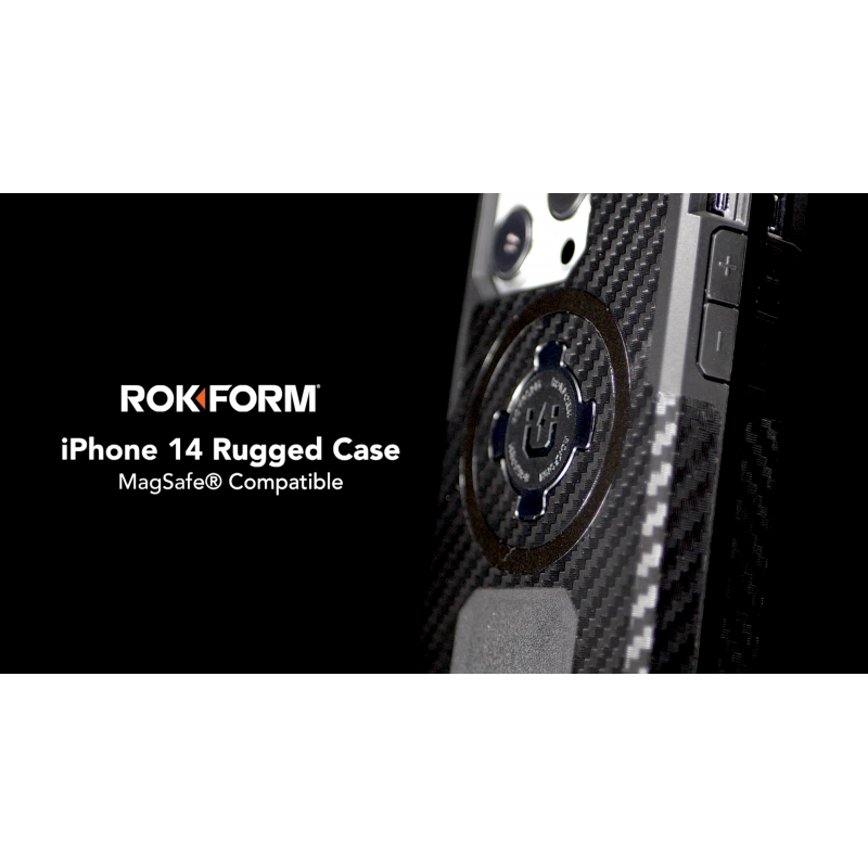 Rokform - iPhone 14 Pro Max 케이스, 러기드 시리즈, 자기 + MagSafe 호환, RokLock 트위스트 잠금 장치가 있는 iPhone 커버, Apple 보호 기어, 낙하 테스트를 거친 갑옷(검은색)