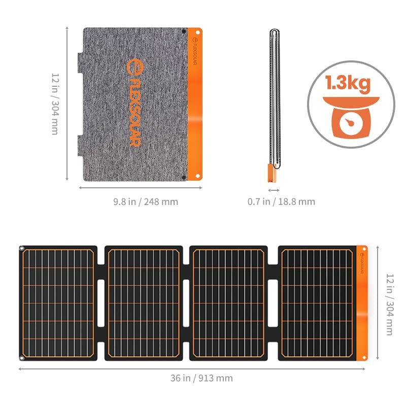 40W 소형 USB 태양 전지 패널 충전기 18W USB-A USB-C PD2.0 휴대용 접이식 전원 비상 ETFE 단결정 패널 IP67 방수 캠핑 하이킹 배낭 야외 휴대폰 전원 은행 태블릿