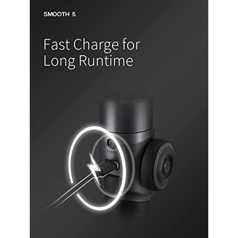 Zhiyun Smooth 5 콤보 휴대폰 짐벌, 그립 삼각대가 포함된 3축 핸드헬드 스마트폰 안정기, 자기 필 라이트, iPhone용 AI 얼굴 추적 Android FiLMiC Pro