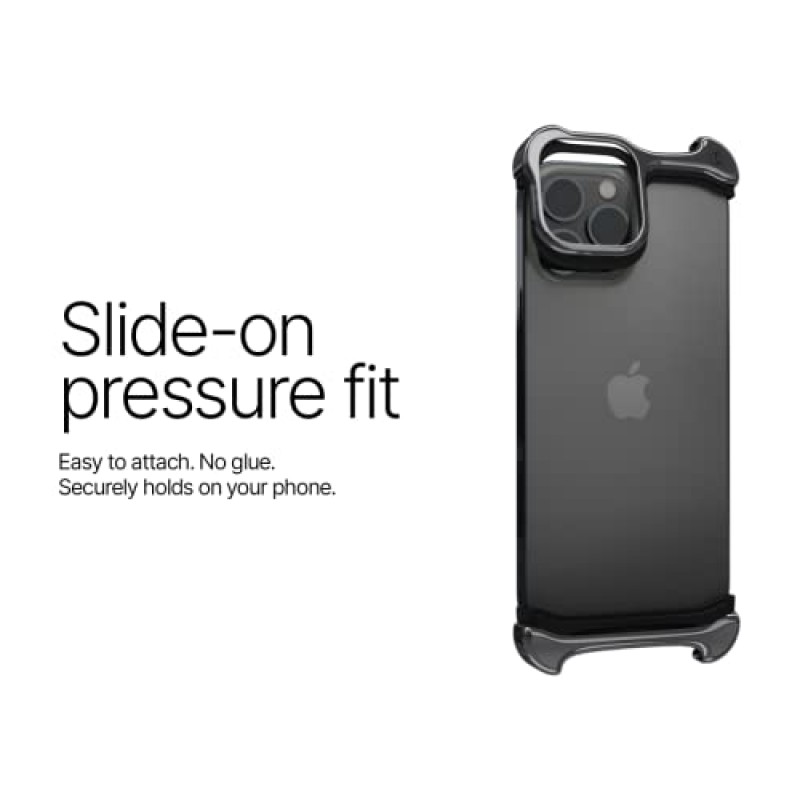 iPhone 14 Pro 휴대폰 케이스(2023)용으로 설계된 Arc Pulse, 세련된 미니멀리스트 보호 충격 흡수 항공우주 등급 알루미늄 쉘 + 엘라스토머 인레이 Easy Fit 6.12인치(알루미늄 매트 블랙)