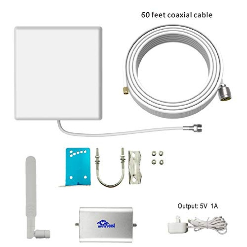 700MHz/850MHz 가정 및 사무실용 Verizon 휴대폰 신호 부스터 4G LTE 5G 밴드 5/13 셀 부스터 증폭기 60피트 더 긴 흰색 케이블 2G 3G 셀룰러 모바일 리피터 풀 키트 포함