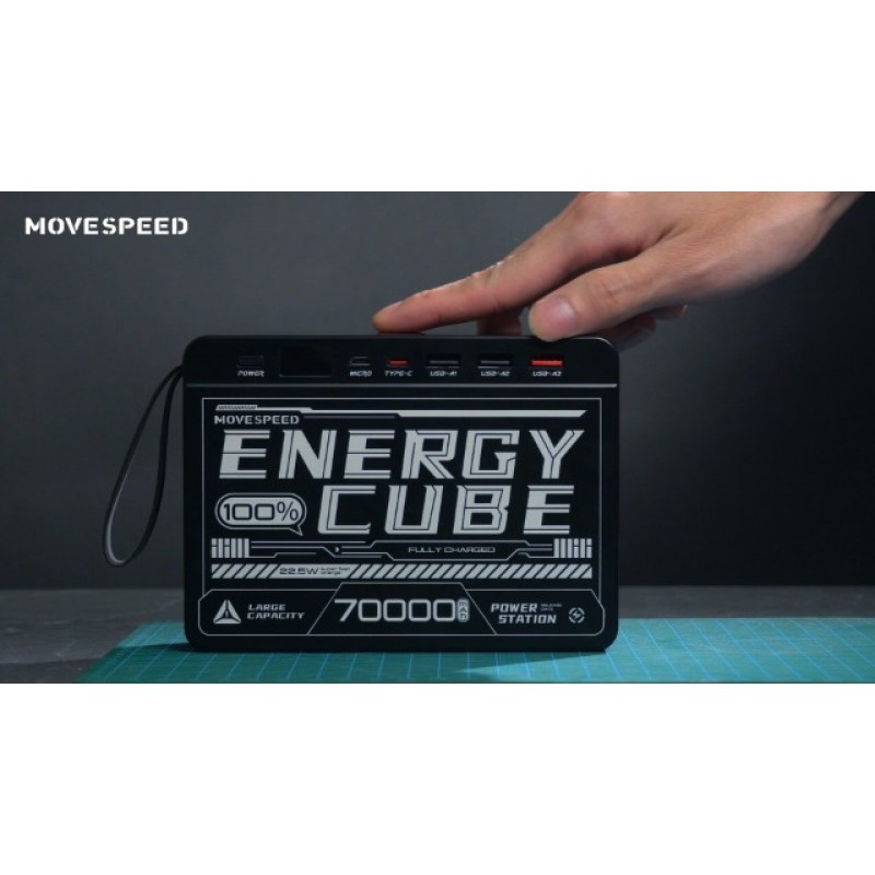 MOVESPEED 70000mAh 보조베터리 고용량, 최대 22.5W PD 3.0 고속 충전, 대형 보조베터리, 4출력 2입력, LED 디스플레이, iPhone, Samsung, 야외 캠핑, 사이버펑크 스타일용 USB-C 배터리 팩