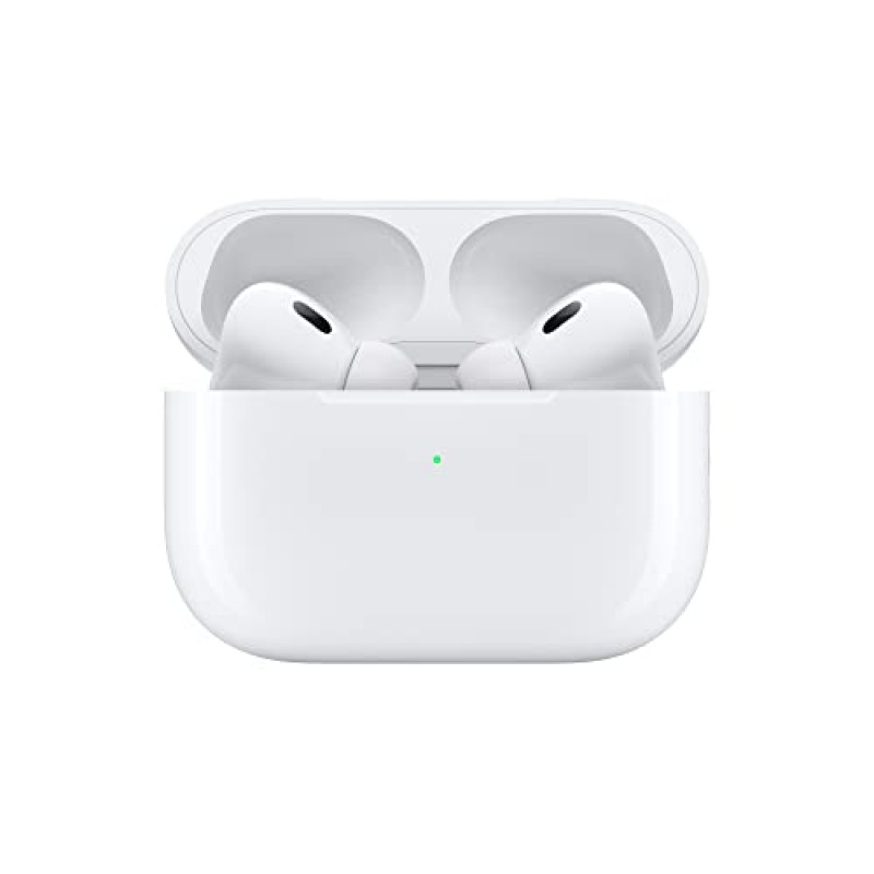 Apple AirPods Pro(2세대) 무선 이어버드, 최대 2배 강화된 능동형 소음 제거, 적응형 투명성, 맞춤형 공간 오디오 MagSafe 충전 케이스(라이트닝) iPhone용 Bluetooth 헤드폰