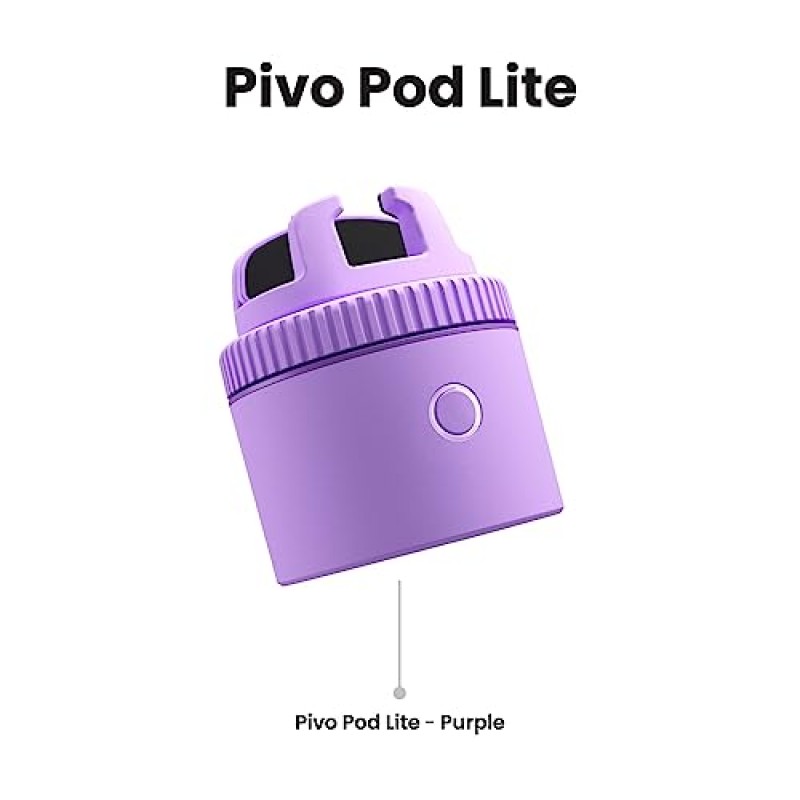 Pivo Pod Lite 피트니스 추적 휴대폰 홀더, 자동 360° 회전, 셀카, 핸즈프리 비디오 녹화 - 보라색