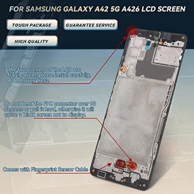 OLED 용 YWLRONG 디스플레이 Samsung Galaxy A42 5G A426 A426U A426V SM-A426B 화면 교체 터치 LCD 디스플레이 디지타이저 어셈블리 (도구 포함) (지문 지원)