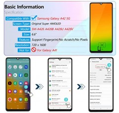 OLED 용 YWLRONG 디스플레이 Samsung Galaxy A42 5G A426 A426U A426V SM-A426B 화면 교체 터치 LCD 디스플레이 디지타이저 어셈블리 (도구 포함) (지문 지원)