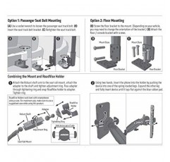 ARKON은 iPhone 11 XS XR X Samsung Galaxy용 RoadVise 헤비듀티 시트 레일 또는 플로어 폰 마운트를 장착합니다.