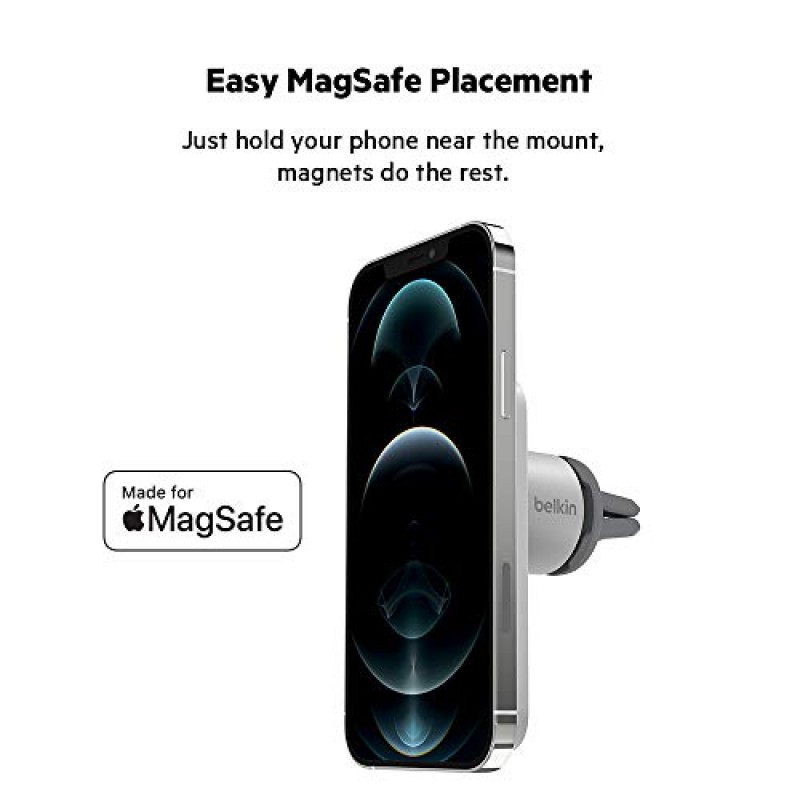 체육관 장비용 MagSafe와 호환되는 Belkin 피트니스 마운트, 자기 휴대폰 마운트, 핸들바 스트랩 및 iPhone 13, 12, Pro, Pro Max, Mini용 MagSafe 자동차 통풍구 마운트 PRO 휴대폰 홀더