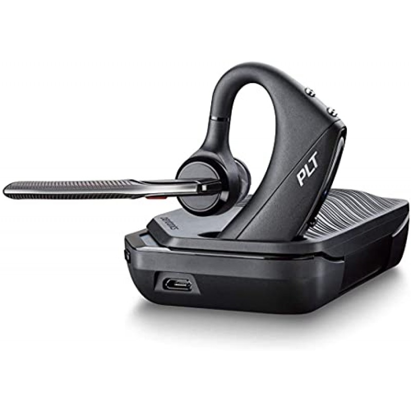 Plantronics - Voyager 5200 UC(Poly) - Bluetooth 싱글 이어(모노럴) 헤드셋 - PC 및/또는 Mac에 연결 가능 - Teams, Zoom 등과 호환 - 소음 제거