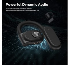 BUGANI 오픈 이어 헤드폰, 듀얼 16.2mm 대형 드라이버가 탑재된 Bluetooth 5.3 무선 헤드폰, HiFi 스테레오 사운드가 포함된 오픈 이어 이어버드, ENC 클리어 토크, 30시간 재생 시간, 달리기용 방수 스포츠 이어버드