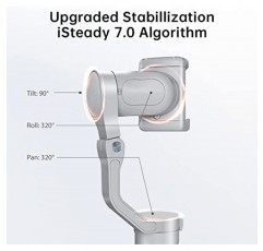 hohem iSteady XE 키트 스마트폰용 짐벌 안정기 3축 휴대폰 충전 조명이 있는 핸드헬드 짐벌, iPhone 및 Android용 안정기 경량 Youtuber 블로깅 라이브 스트림