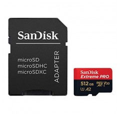 SanDisk 512GB Extreme Pro 내구성, 4K UHD 비디오 캡처, 야외 활동 및 주말 여행 녹화를 위한 200MB/s 읽기 및 140MB/s 쓰기 microSD UHS-I 카드