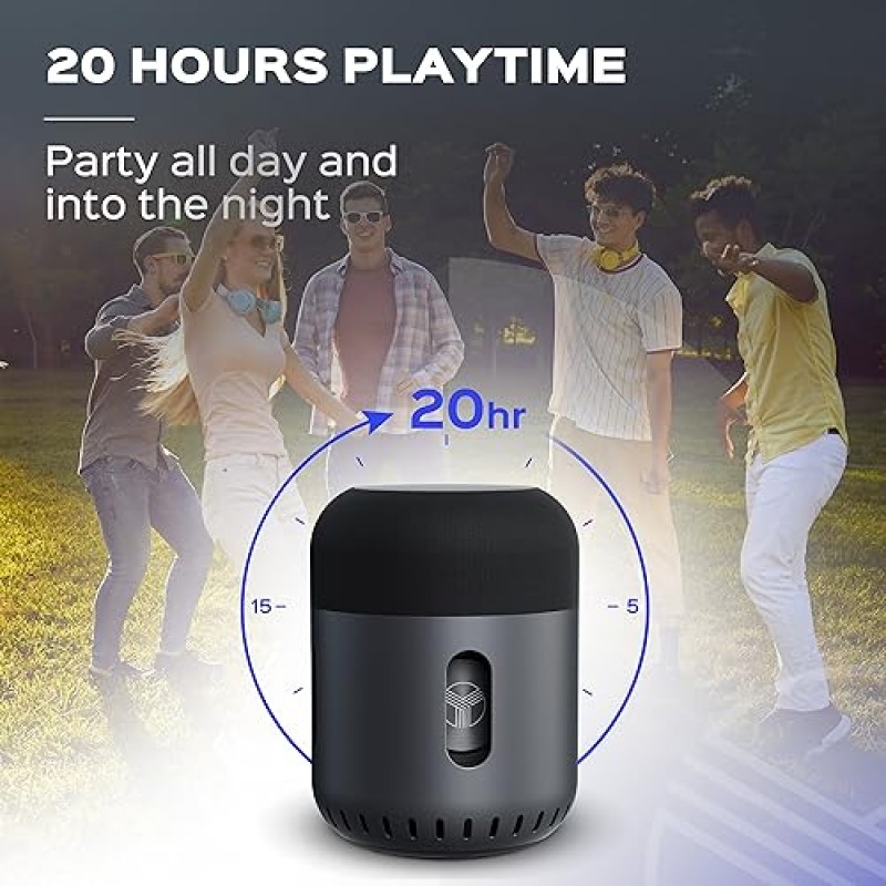 TREBLAB HD-360 - 휴대용 Bluetooth 스피커 - 시끄러운 360° 서라운드 사운드, 90W 스테레오, 19시간 재생 시간, NFC, IPX4 방수 - 스피커 Bluetooth 무선