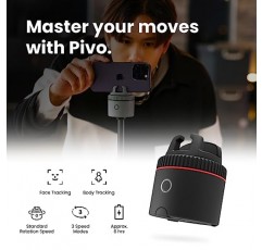 Pivo Pod 클래식 자동 얼굴 추적 휴대폰 홀더, 360° 회전, 여행용 케이스가 포함된 피트니스 트래커용 콘텐츠 생성기 필수품