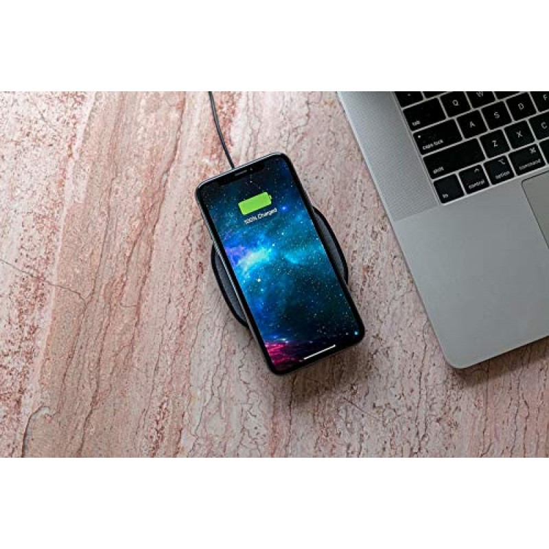 mophie 15W 범용 무선 충전 패드, 삼성 Galaxy, Google Pixel, Apple iPhone 11/12/13(Mini, Pro 및 Pro Max), iPhone XR/XS/SE/8(블랙)용 Qi 호환 충전기