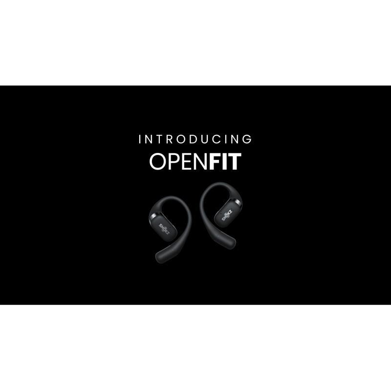 SHOKZ OpenFit - 마이크가 있는 개방형 진정한 무선 Bluetooth 헤드폰, 이어후크가 있는 이어버드, 땀 방지, 고속 충전, 28시간 재생 시간, iPhone 및 Android와 호환 가능