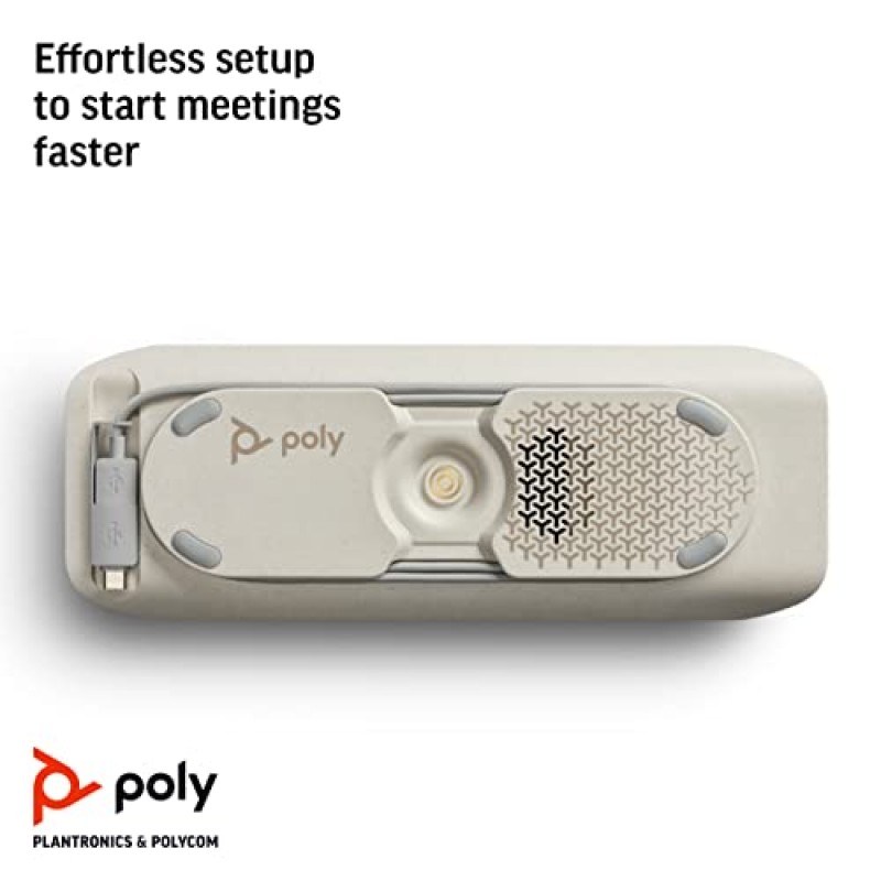 Poly - Sync 40 스마트 스피커폰(Plantronics) - 유연한 작업 공간 - 결합된 USB-A/USB-C 케이블을 통해 PC/Mac에 연결하고 Bluetooth를 통해 스마트폰에 연결 - Teams(인증), Zoom 등과 함께 작동