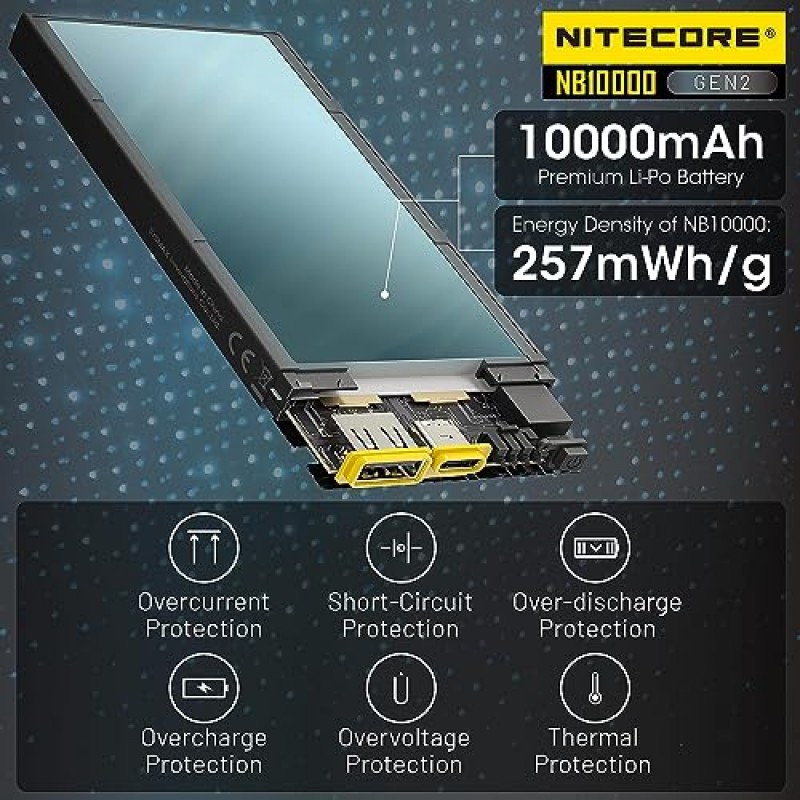 NItrecore NB10000mAh Gen 2 휴대용 휴대폰 충전기