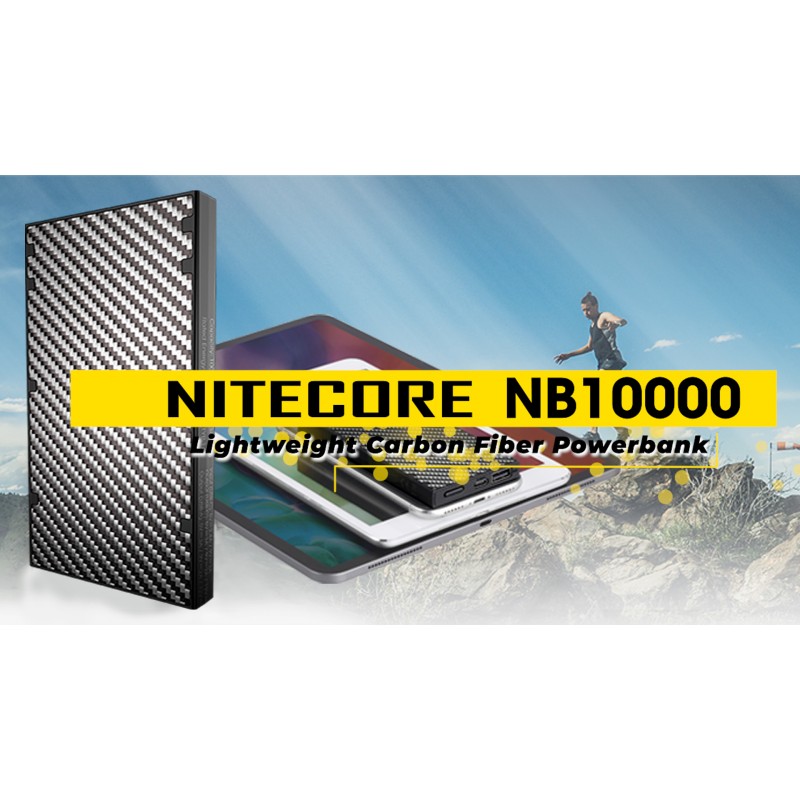 Nitecore NB10000 Gen II(Gen 2) 초슬림 보조 배터리, 실버, 10000mAh QC 급속 충전 USB 및 USB-C 듀얼 출력(휴대폰 손전등 및 헤드램프용 케이블 포함)