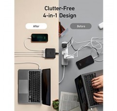 Anker USB C 충전기, 543(65W II), PIQ 3.0 및 GaN 4포트 슬림형 고속 벽면 충전기, 듀얼 USB C 포트(최대 45W) 포함, MacBook, 노트북, iPad Pro, iPhone 등용