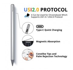 Chromebook용 Penoval USI2.0 스타일러스 펜, Lenovo Chromebook Duet, ASUS Chromebook C436, HP Chromebook X360 12b, HP Chromebook X360 14b Google Pixel Tablet, USI2.0용 4096 레벨 압력