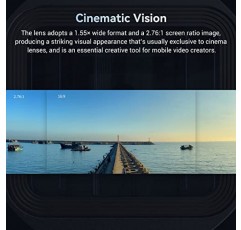 iPhone 및 Android용 SmallRig 1.55XT 아나모픽 렌즈, 휴대폰 시네마틱 영화 제작 렌즈 휴대폰 카메라 2.76:1 와이드스크린 비율 이미징 및 Blue Flares 렌즈 by Filmic Pro App-3578