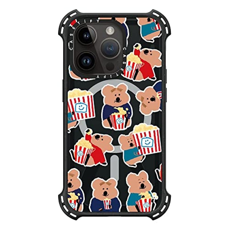 CASETiFY 바운스 iPhone 14 Pro 케이스 [6X 군용 등급 낙하 테스트 완료 / 21.3ft 낙하 방지/Magsafe와 호환] - 스낵바 어택 - 트리플 블랙