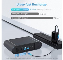 AC 콘센트 휴대용 충전기, 31200mAh 120W AC 전원 은행 배터리 백업 실외 전원, 45W PD 입력 및 출력, 전화 노트북 드론 등을 위한 QC 3.0 USB 듀얼 출력 외부 노트북 배터리 팩