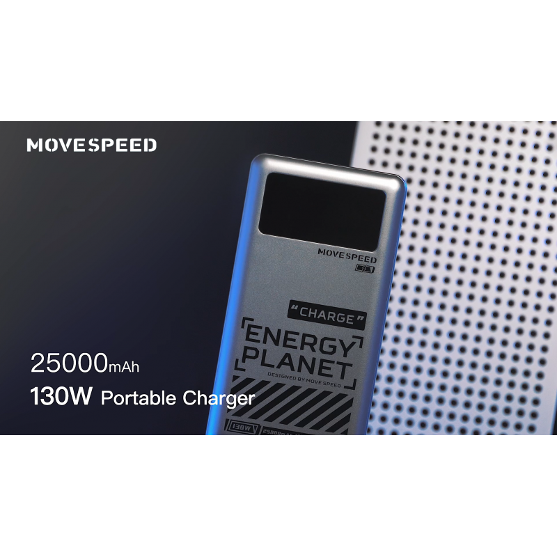 MOVE SPEED 노트북 보조베터리 130W, 25000mAh 고속 충전 USB C 3포트 PD3.0 휴대용 충전기, 스마트 LED 디지털 디스플레이, 노트북, MacBook, Dell, Samsung, iPhone, iPad, AirPods 등용 배터리 팩