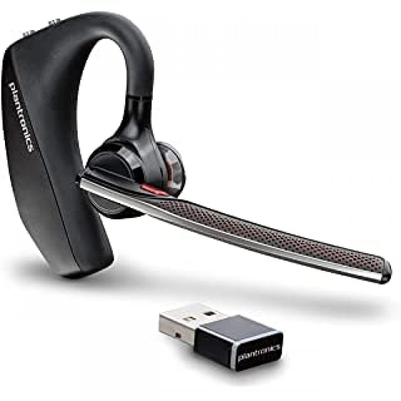 Plantronics Voyager 5200-UC Bluetooth 헤드셋 번들 및 보너스 벽면 충전기 #206110-01-B | RingCentral 소프트웨어 또는 앱을 사용하는 스마트폰 PC MAC용