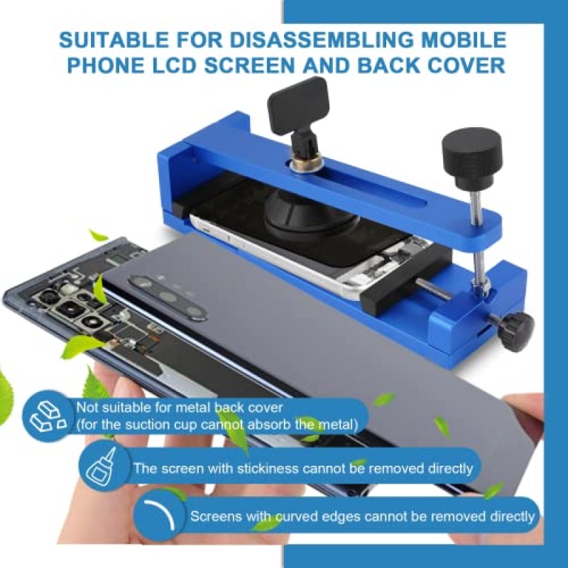흡입 컵이 있는 전화기 화면 분리 도구 기계, LCD 전화기 화면 6인치 6.4인치 7인치(파란색)용 휴대폰 자유 가열 화면 제거 도구 키트