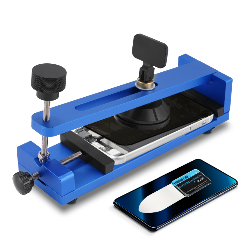 흡입 컵이 있는 전화기 화면 분리 도구 기계, LCD 전화기 화면 6인치 6.4인치 7인치(파란색)용 휴대폰 자유 가열 화면 제거 도구 키트