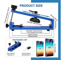 흡입 컵이 있는 전화기 화면 분리 도구 기계, LCD 전화기 화면 6인치 6.4인치 7인치(파란색)용 휴대폰 자유 가열 화면 제거 도구 키트