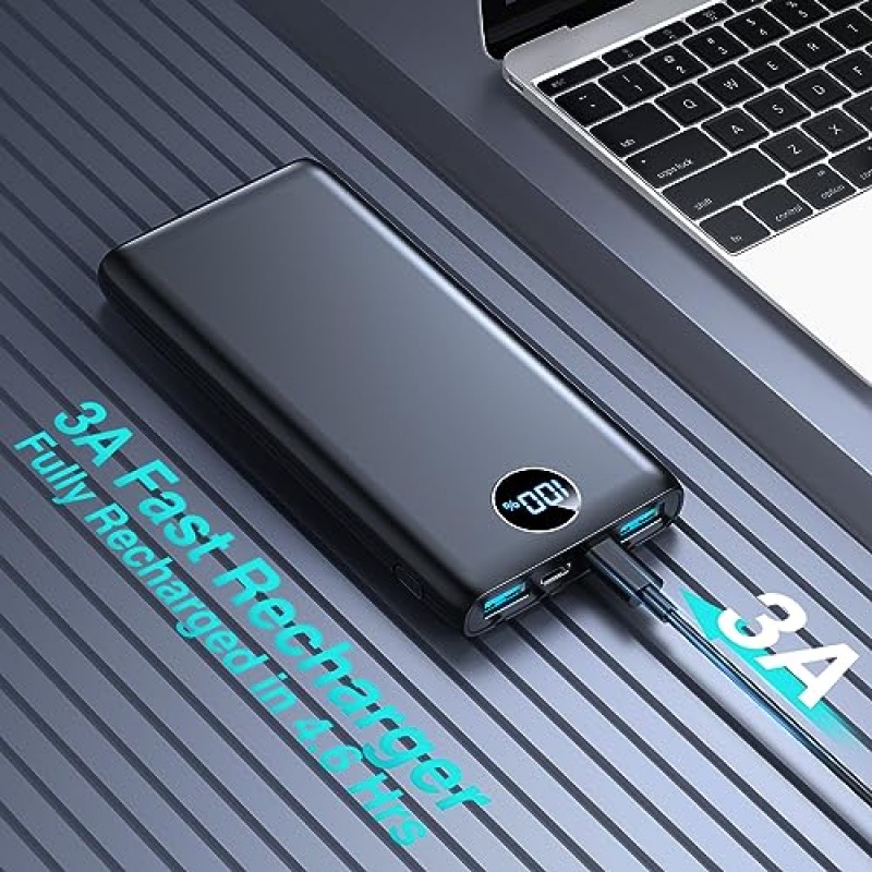 KEOLL 휴대용 충전기 25800mAh 보조베터리, 22.5w 고속 충전 배터리 팩, LED 디스플레이 USB C 백업 배터리, iPhone 14/13/12 Pro Samsung Galaxy iPad AirPods용 슬림 휴대용 전화 충전기