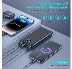 KEOLL 휴대용 충전기 25800mAh 보조베터리, 22.5w 고속 충전 배터리 팩, LED 디스플레이 USB C 백업 배터리, iPhone 14/13/12 Pro Samsung Galaxy iPad AirPods용 슬림 휴대용 전화 충전기