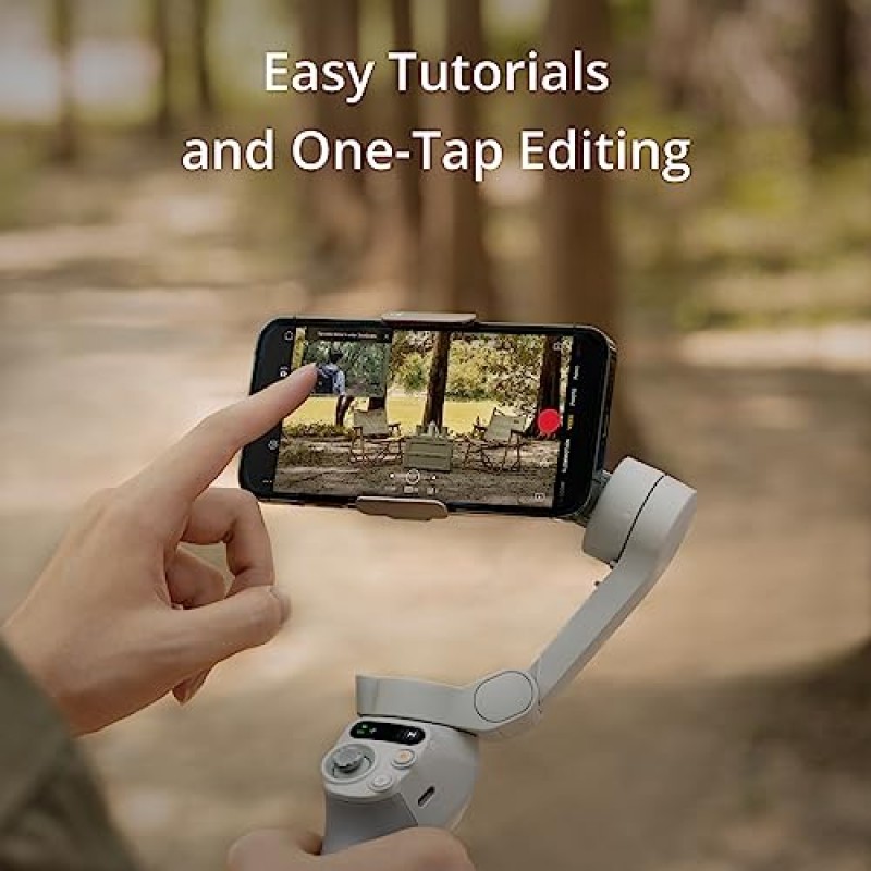 DJI Osmo Mobile SE 지능형 짐벌, 3축 휴대폰 짐벌, 휴대용 및 접이식, ShotGuides가 포함된 Android 및 iPhone 짐벌, ActiveTrack 6.0이 포함된 스마트폰 짐벌, 동영상 블로그 안정기
