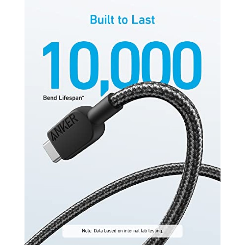 Anker USB C 충전기 케이블[2팩, 6피트], 310 USB A-유형 C 충전기 케이블 고속 충전, 나일론 USB A-USB C 케이블 고속 충전 및 Anker Prime 67W USB C 충전기, GaN 벽면 충전기, 3포트 컴팩트