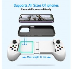 iPhone용 TISHORE 모바일 게임 컨트롤러 - 하드 여행용 케이스 포함 Bluetooth 무선 게임 패드 25시간의 매우 긴 대기 시간 - Xbox Cloud, Steam Link, PS Remote Play, GeForce Now, MFi Apple 아케이드 게임